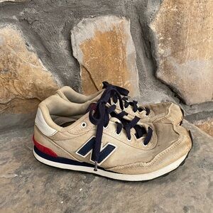 New Balance Beige and Navy Sneakers